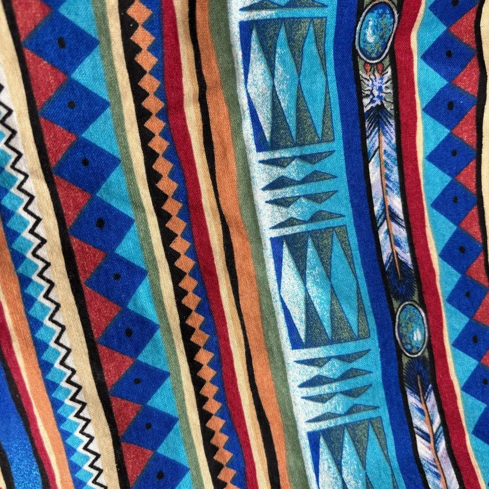 Blue Aztec Southwestern Print Apron‎ Cook Gift Retro 90s Maximalism Geometric
